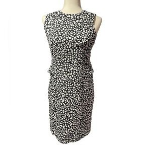 NEW 4P Ann Taylor Dress Petite Black White Sleeveless Modest Cocktail Work